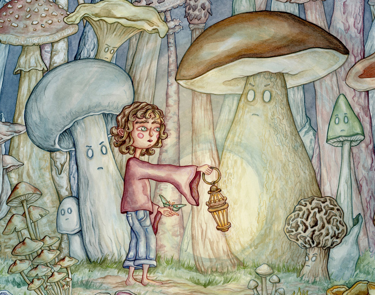 "Be As Brave As You Can" Original Watercolor Illustration With Painted Mat