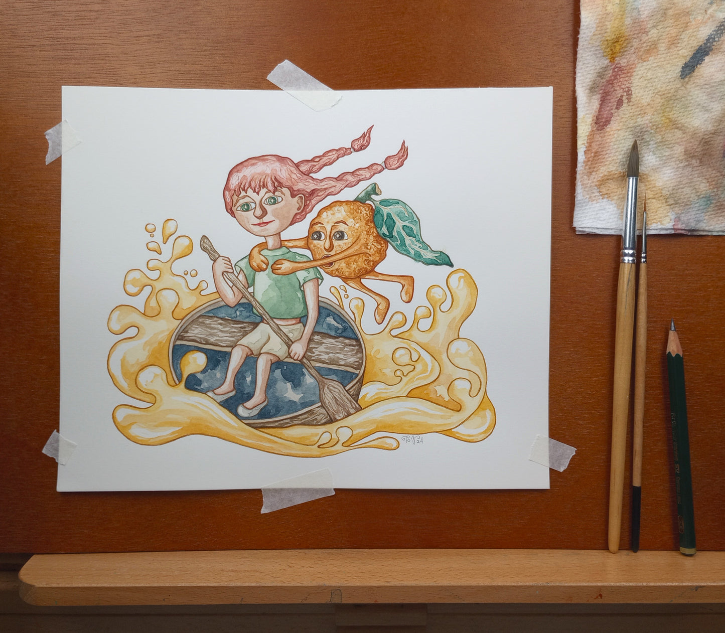 "Orange Juice" Fine Art Print (7x9 inches)