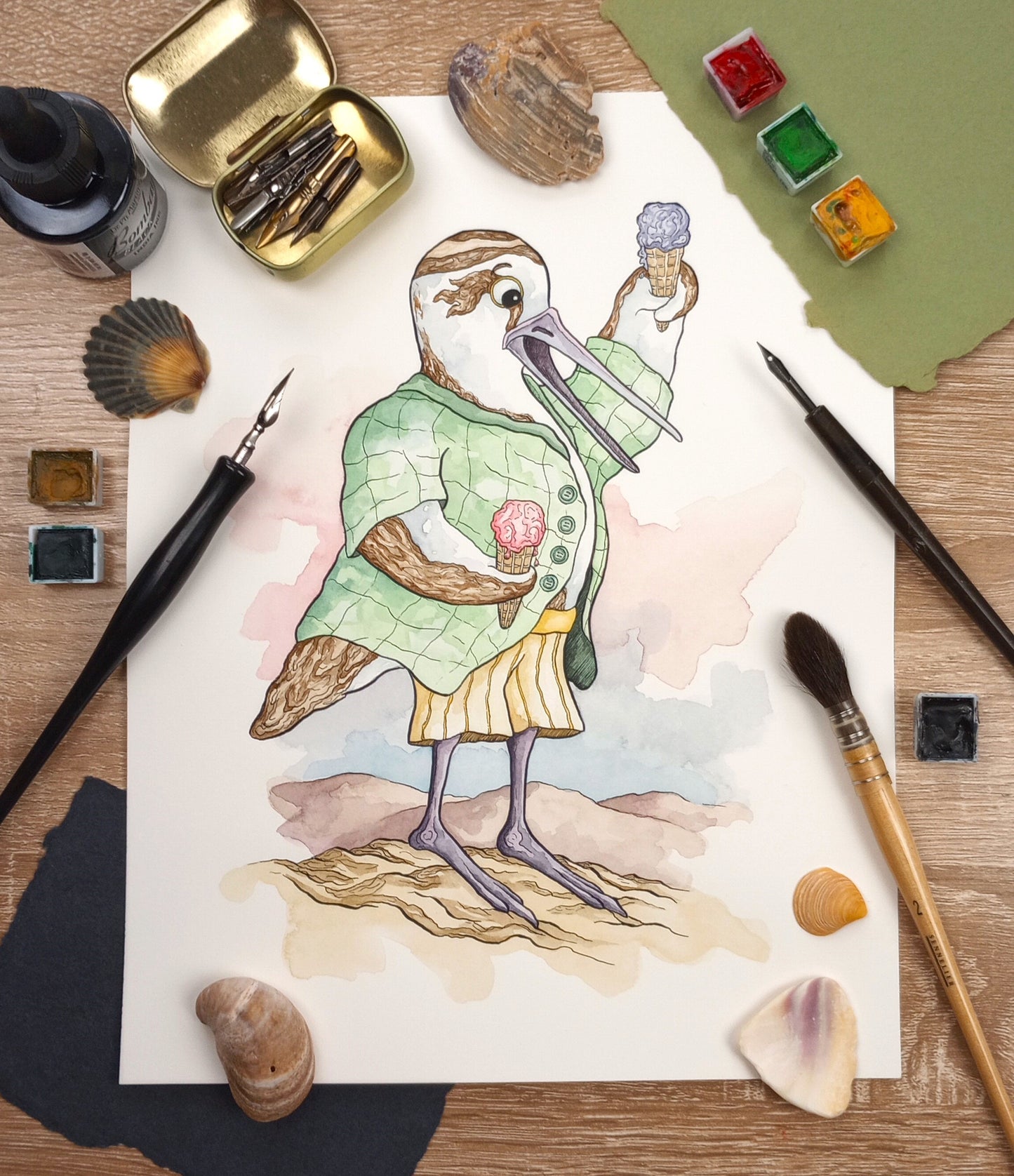 "The Beach Day: A Puffin & Piper Story" Illustration Originals