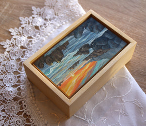 "And Heaven and Nature Sing" (Miniature Gouache Seascape—Framed Original)