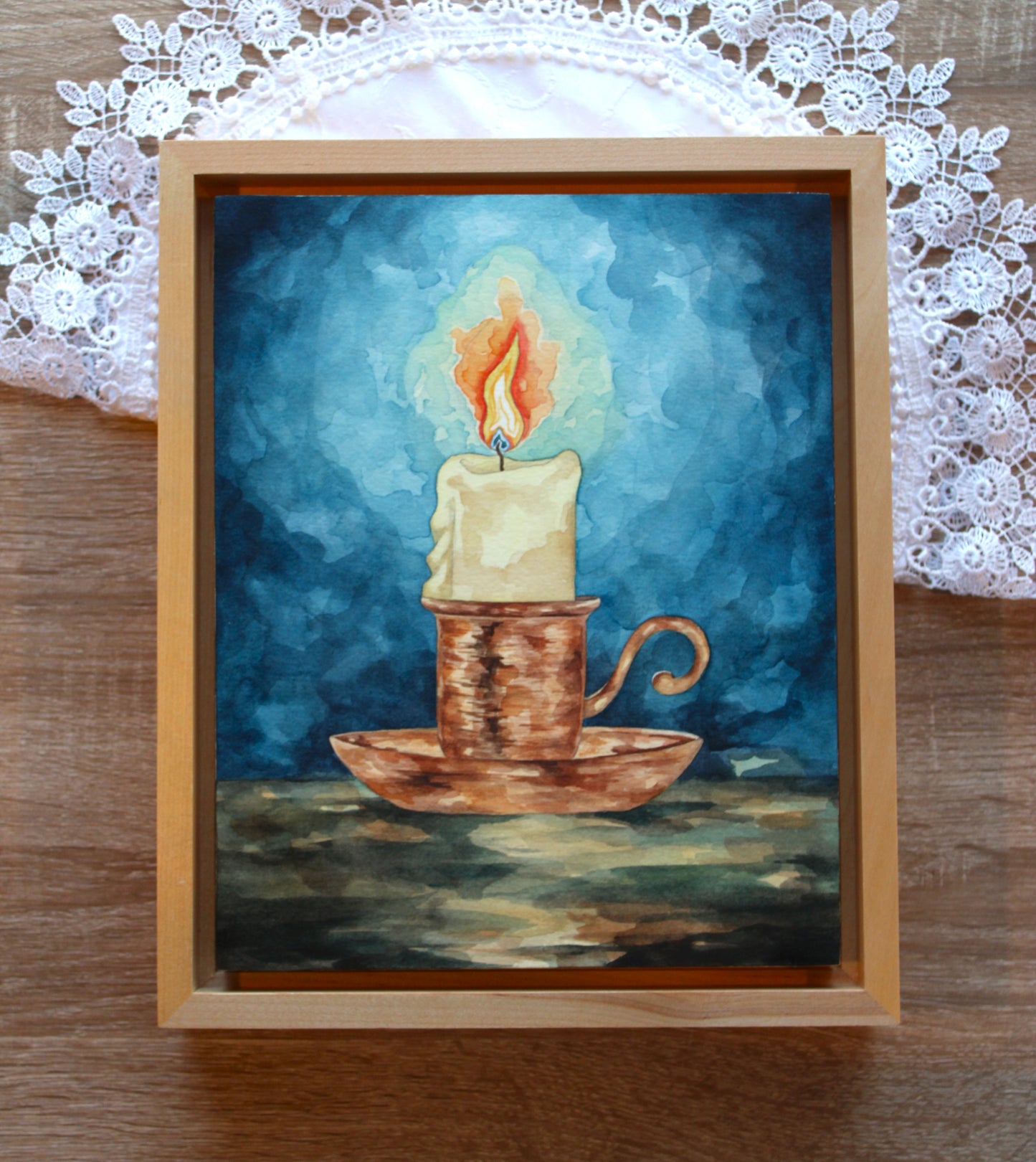 "Lux Venit" (Framed Original Watercolor Painting)