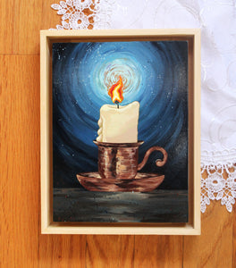"The Candle of Hopes" (Framed Original Gouache Painting)