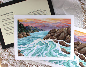 "Make Your Bagel, Take Your Ease" (Gouache Seascape): 6x8 Limited Edition Fine Art Print
