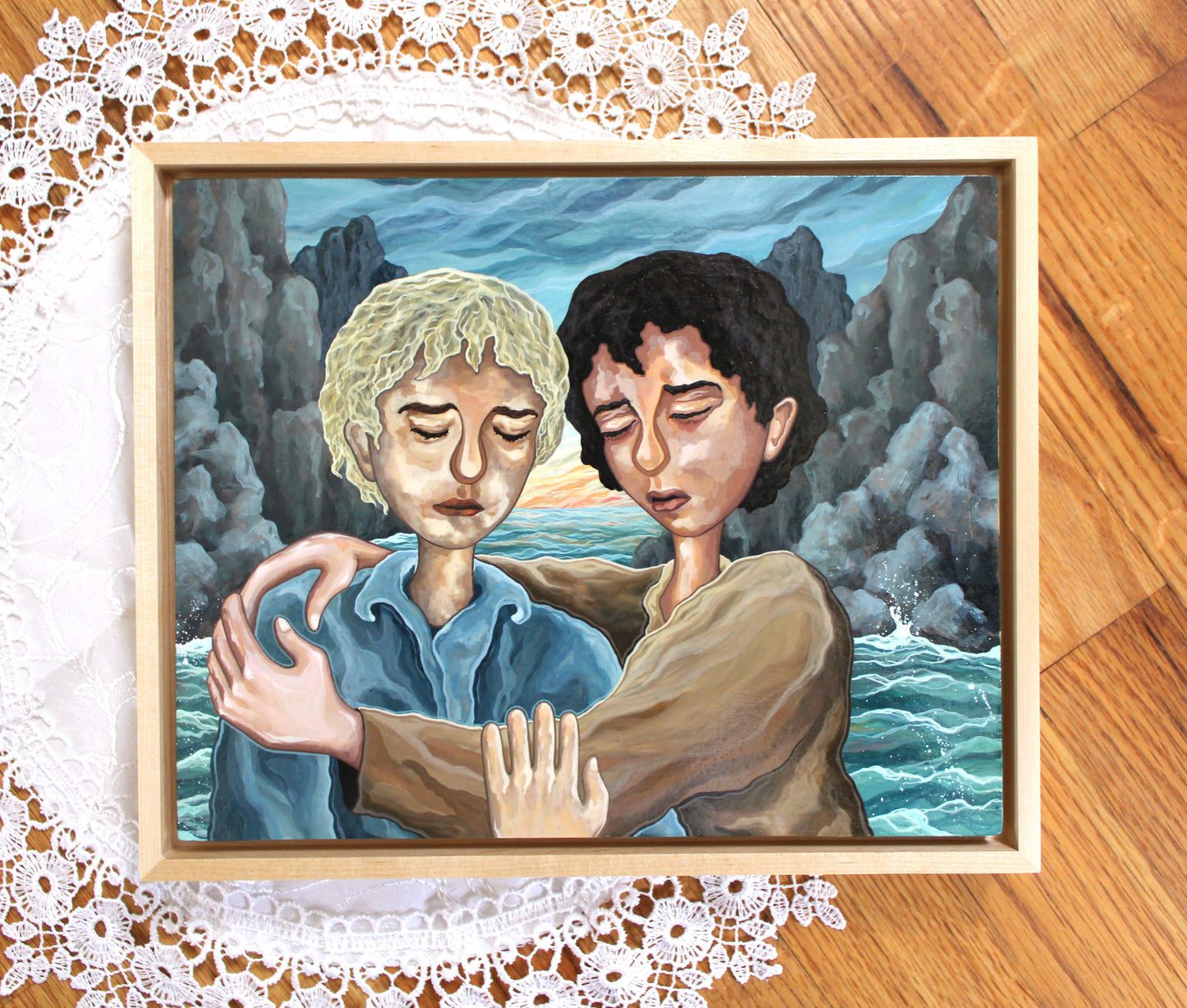 "Here at the End of All Things" (Framed Original Studio Gouache Painting of Frodo & Sam)