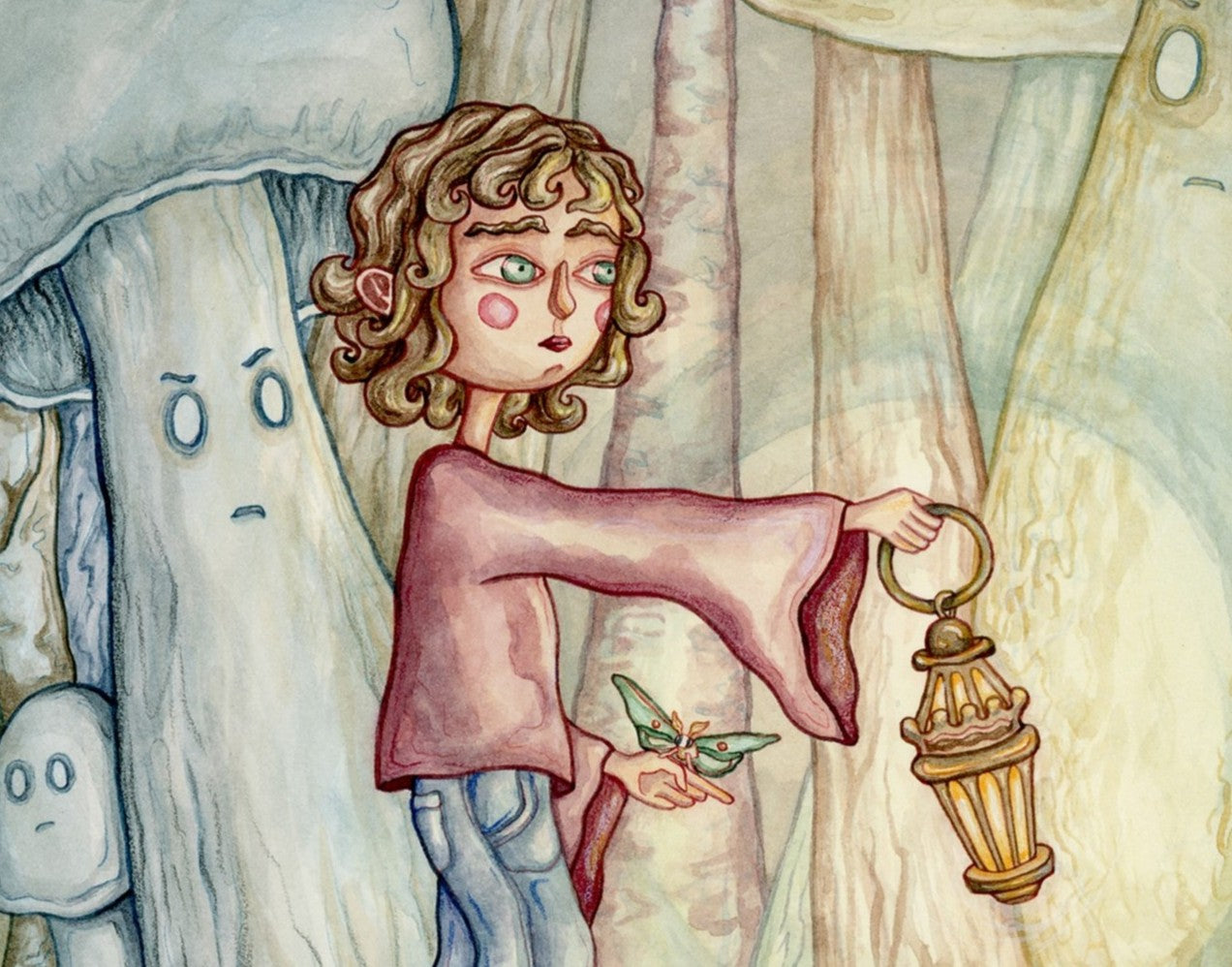 "Be As Brave As You Can" Original Watercolor Illustration With Painted Mat
