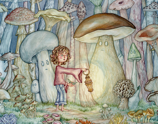 "Be As Brave As You Can" Original Watercolor Illustration With Painted Mat