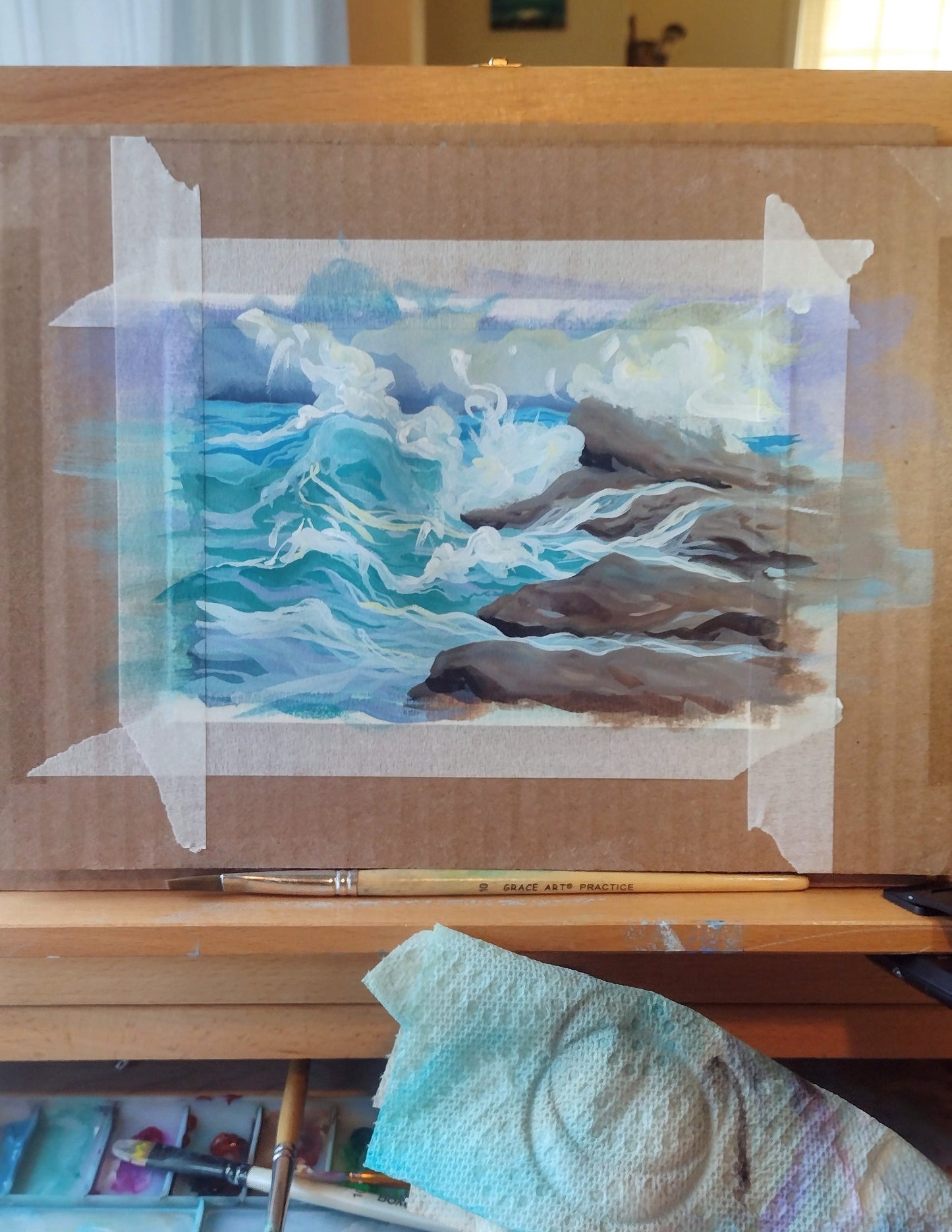 "Study in Spray" (Original Gouache Sketch)