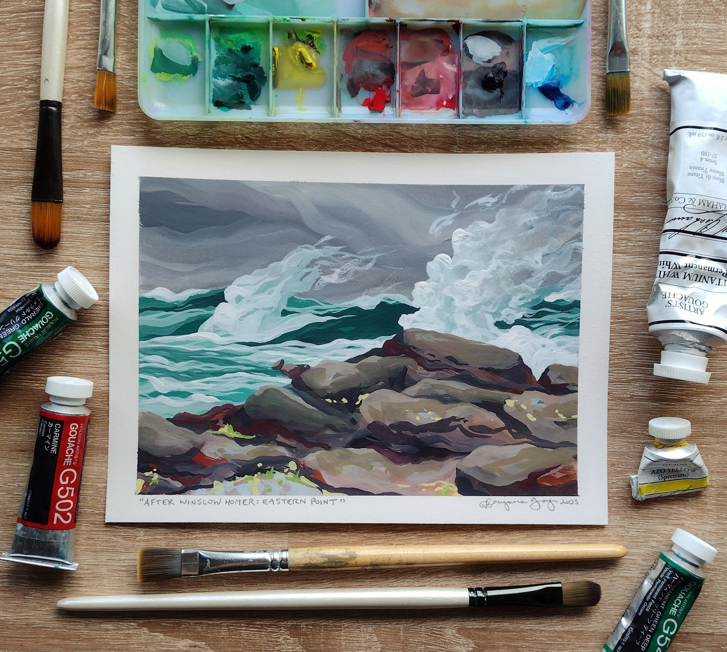 "After Winslow Homer: Eastern Point" (Original Gouache Sketch)