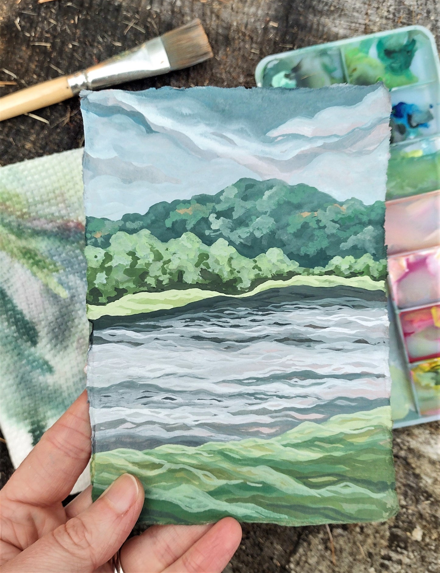 "Lake Choconut, PA" (Original Gouache Sketch)