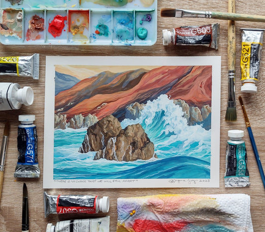 "There Is No Chance That We Will Fall Apart" (Original Gouache Sketch)