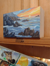 Load image into Gallery viewer, &quot;And Heaven and Nature Sing&quot; (Miniature Gouache Seascape—Framed Original)