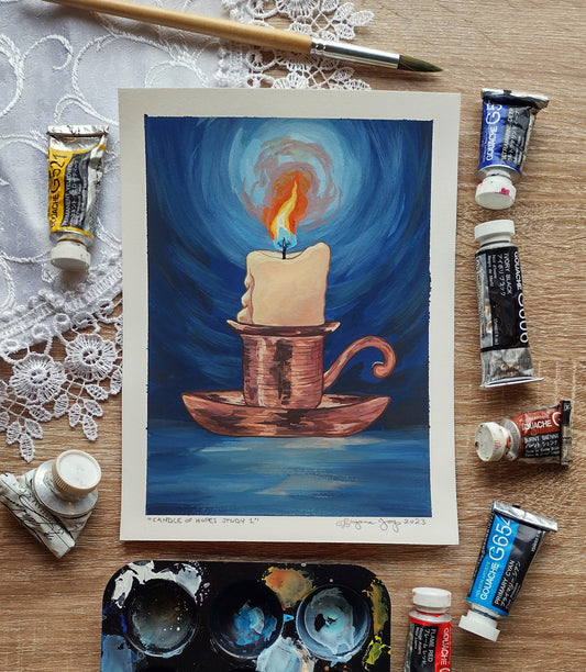 "Candle of Hopes Study" (Original Gouache Sketch)