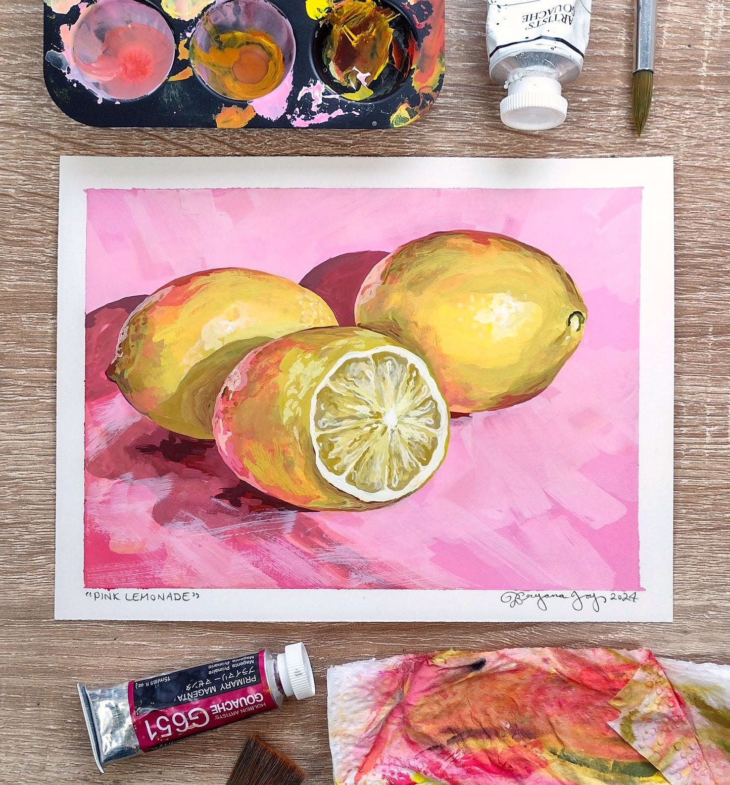 "Pink Lemonade" (Original Gouache Sketch)