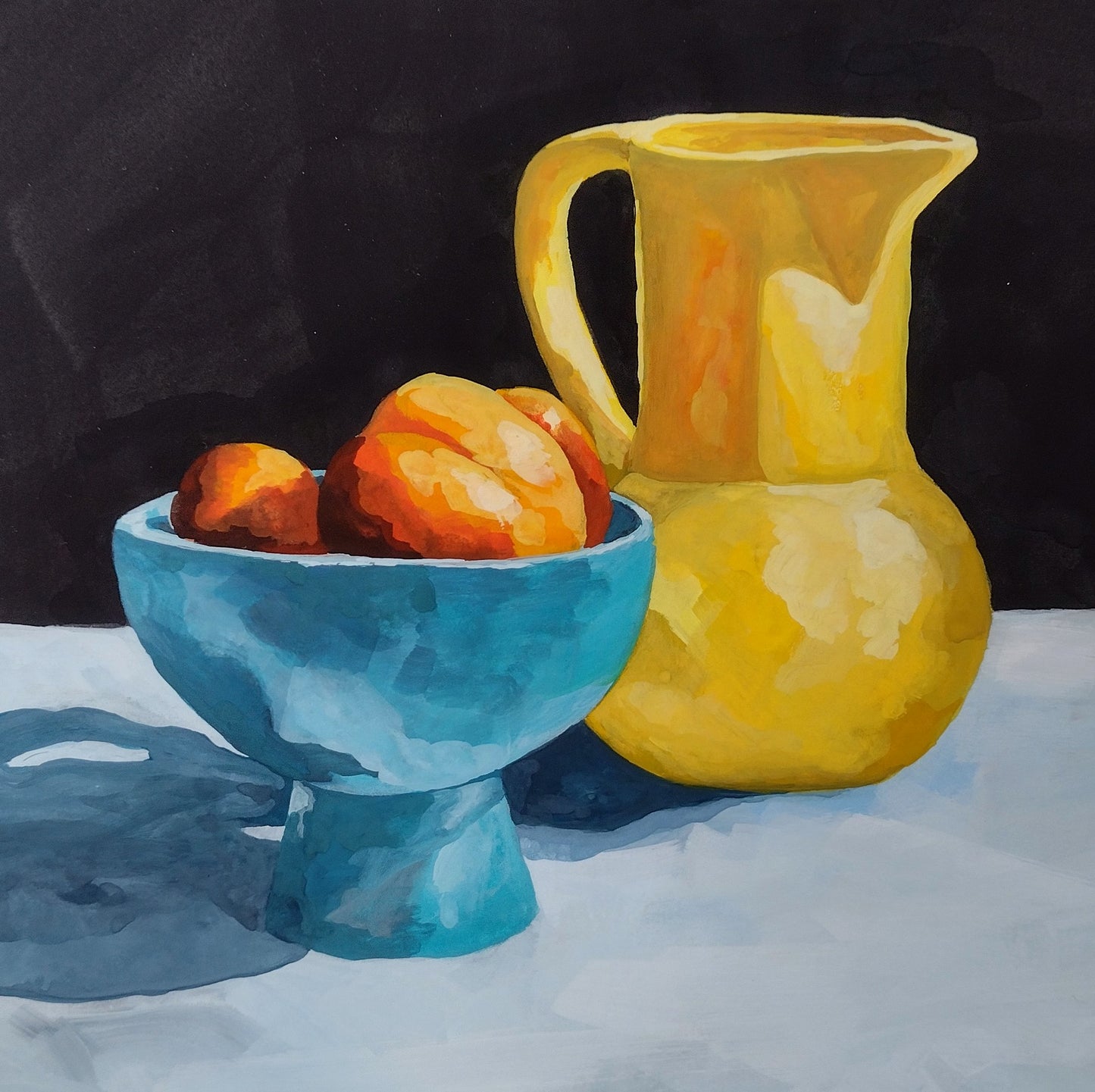 "Yellow Pitcher Study" (Original Gouache Still Life Sketch)