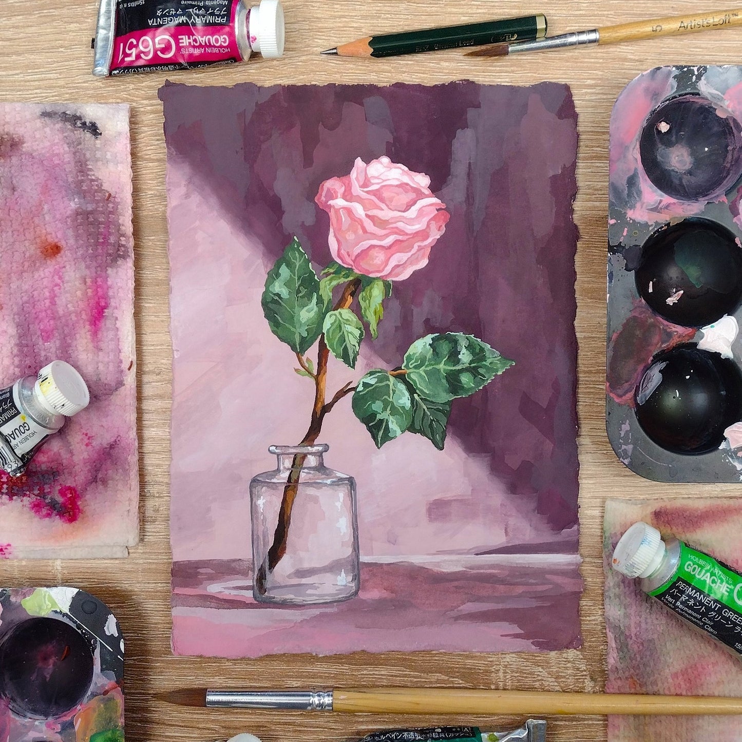 "That Makes Your Rose So Important i" (Original Gouache Sketch)