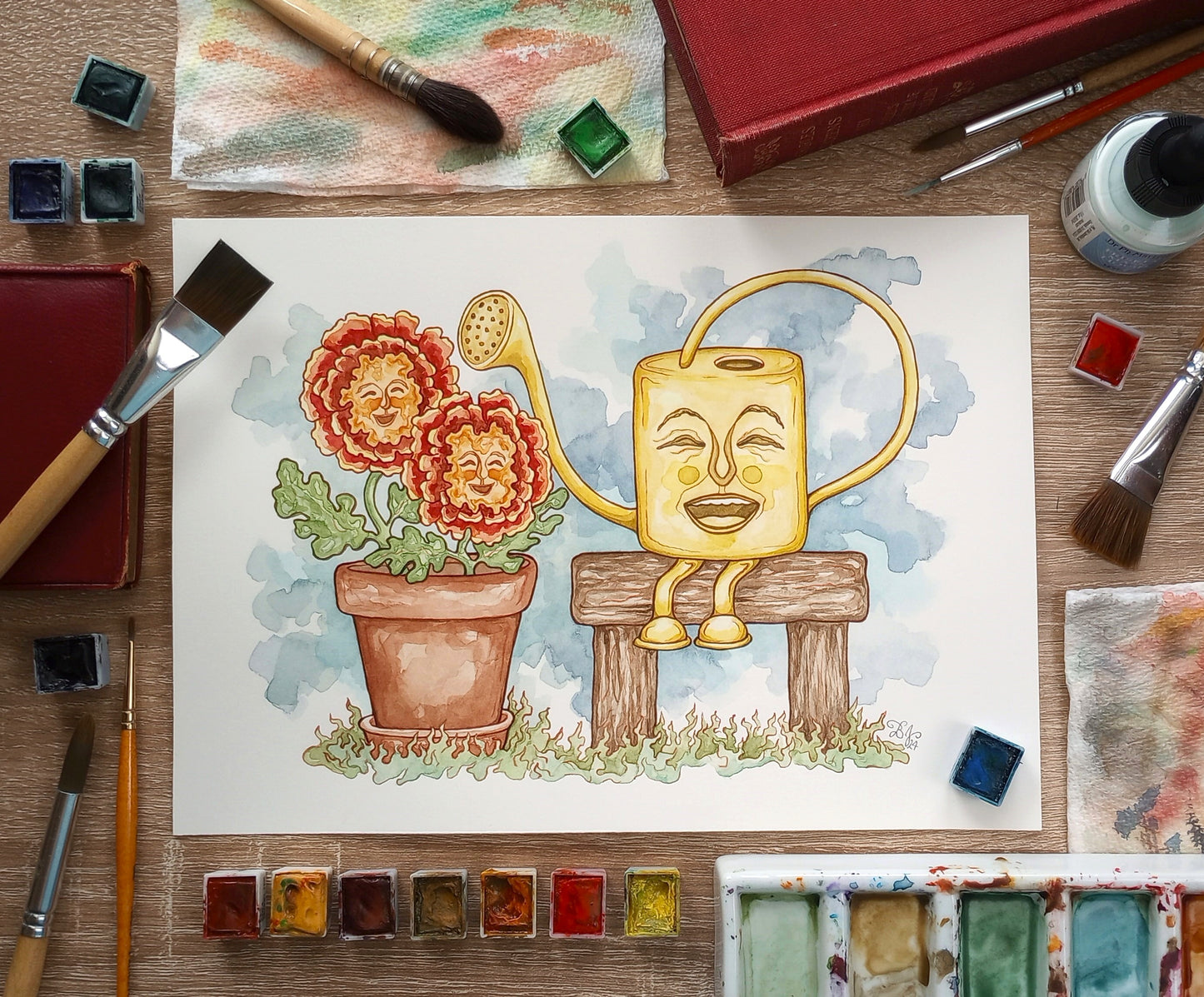 "The Adventures of the Yellow Watering Can" Tales No. 1 Illustration Originals