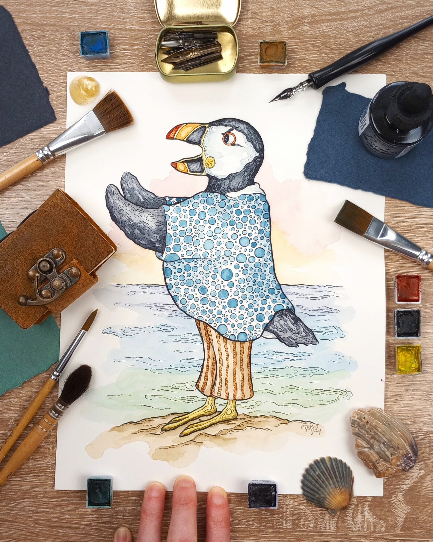 "The Beach Day: A Puffin & Piper Story" Illustration Originals