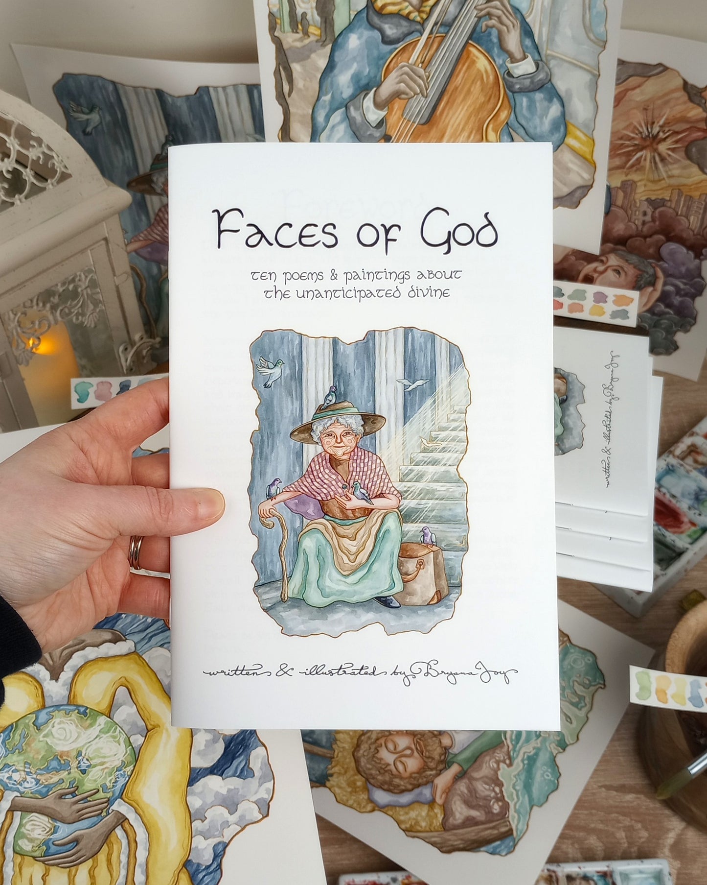 "The Second Day" Original Watercolor Illustration for "Faces of God" (12x9 inches)