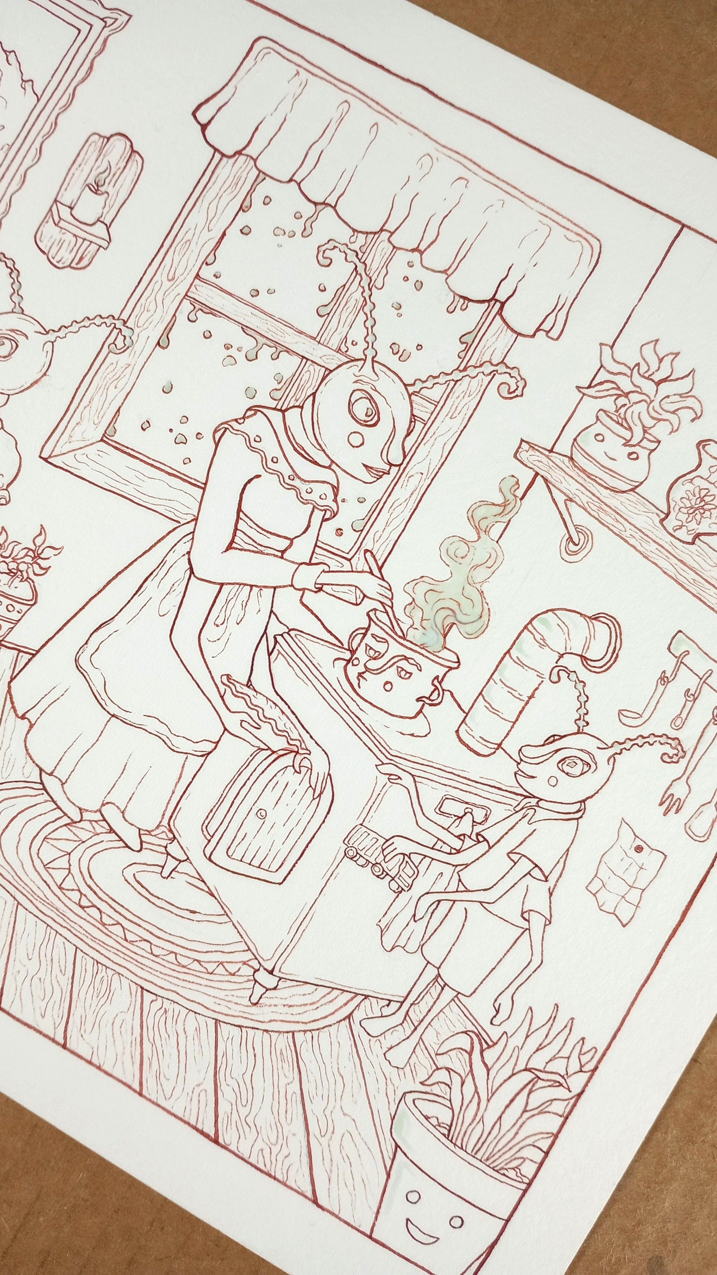 "The Termites" Original Watercolor Painting (8x10 inches)