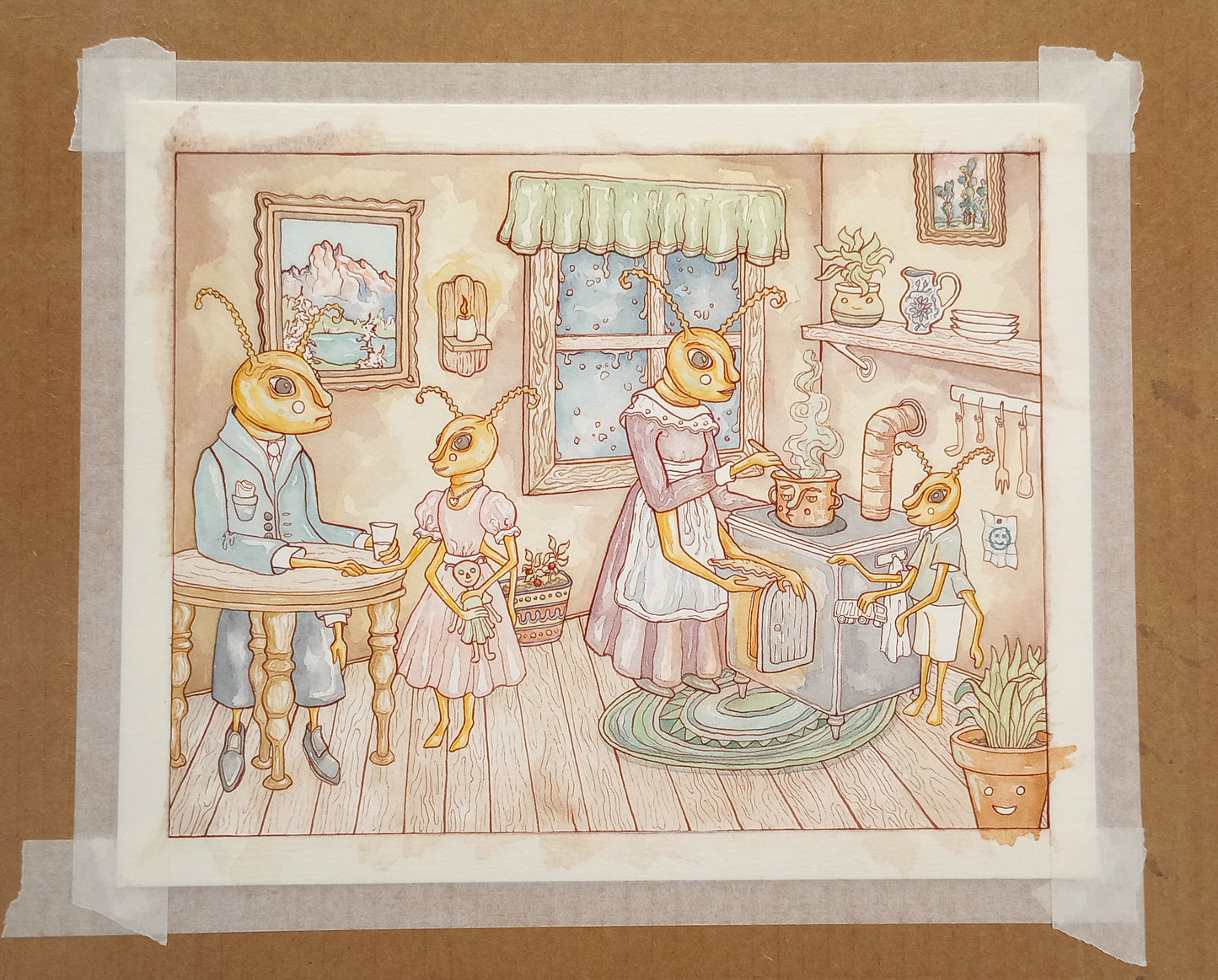 "The Termites" Original Watercolor Painting (8x10 inches)