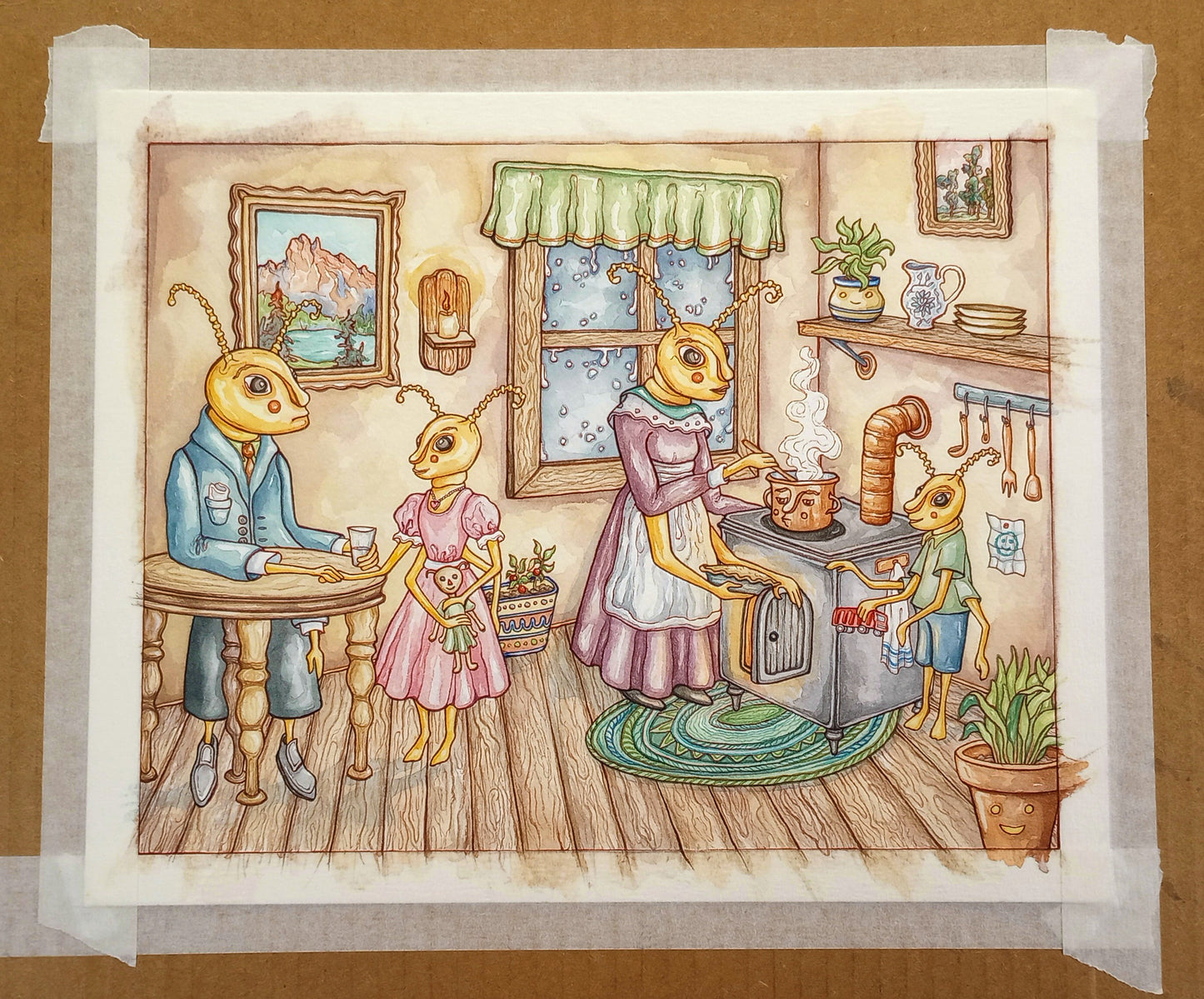 "The Termites" Original Watercolor Painting (8x10 inches)