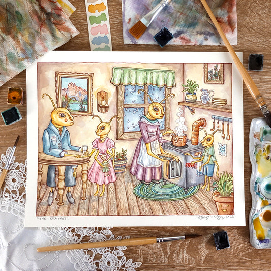 "The Termites" Original Watercolor Painting (8x10 inches)