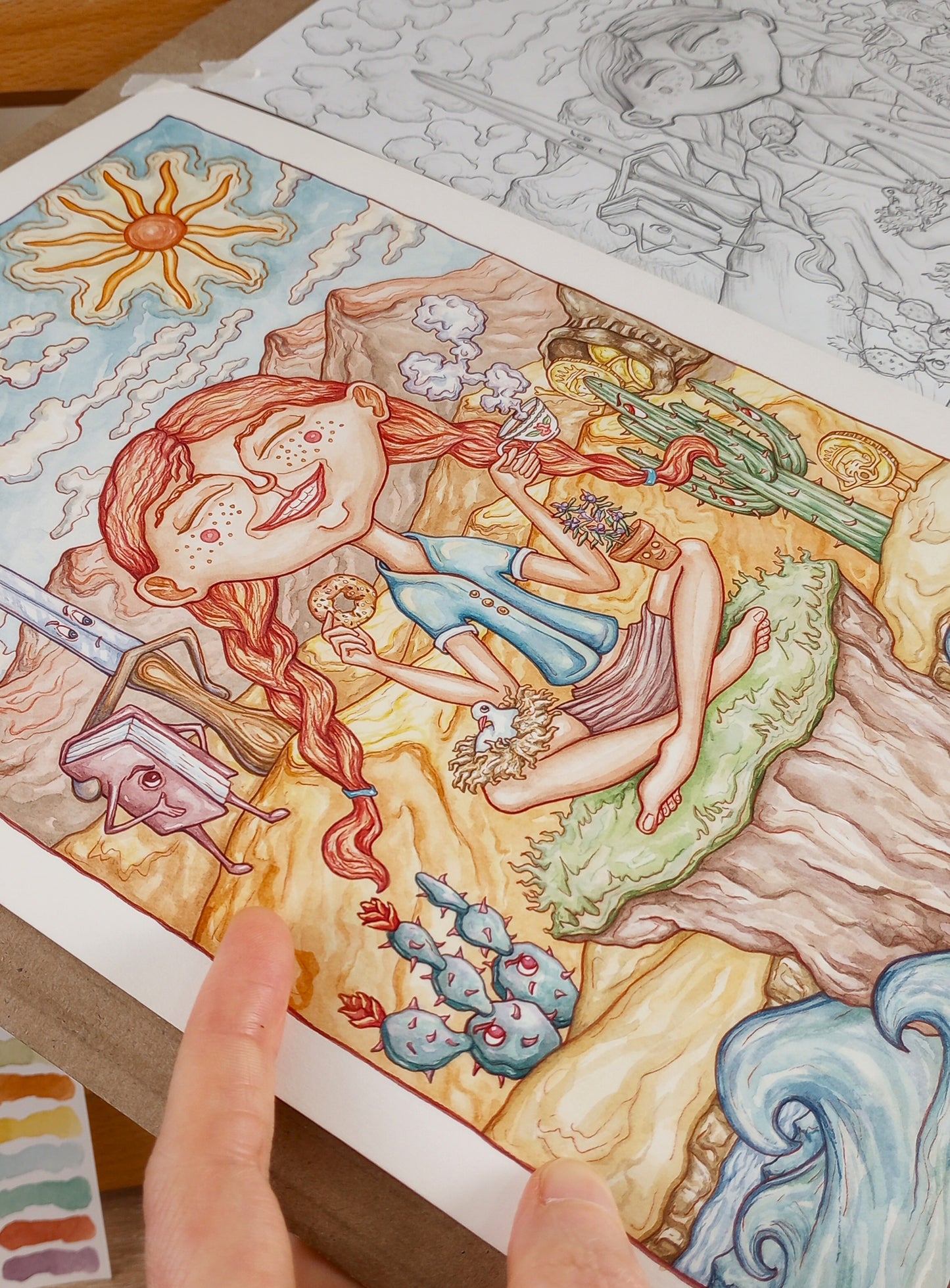 "Know What You Know" Original Watercolor Illustration With Painted Mat