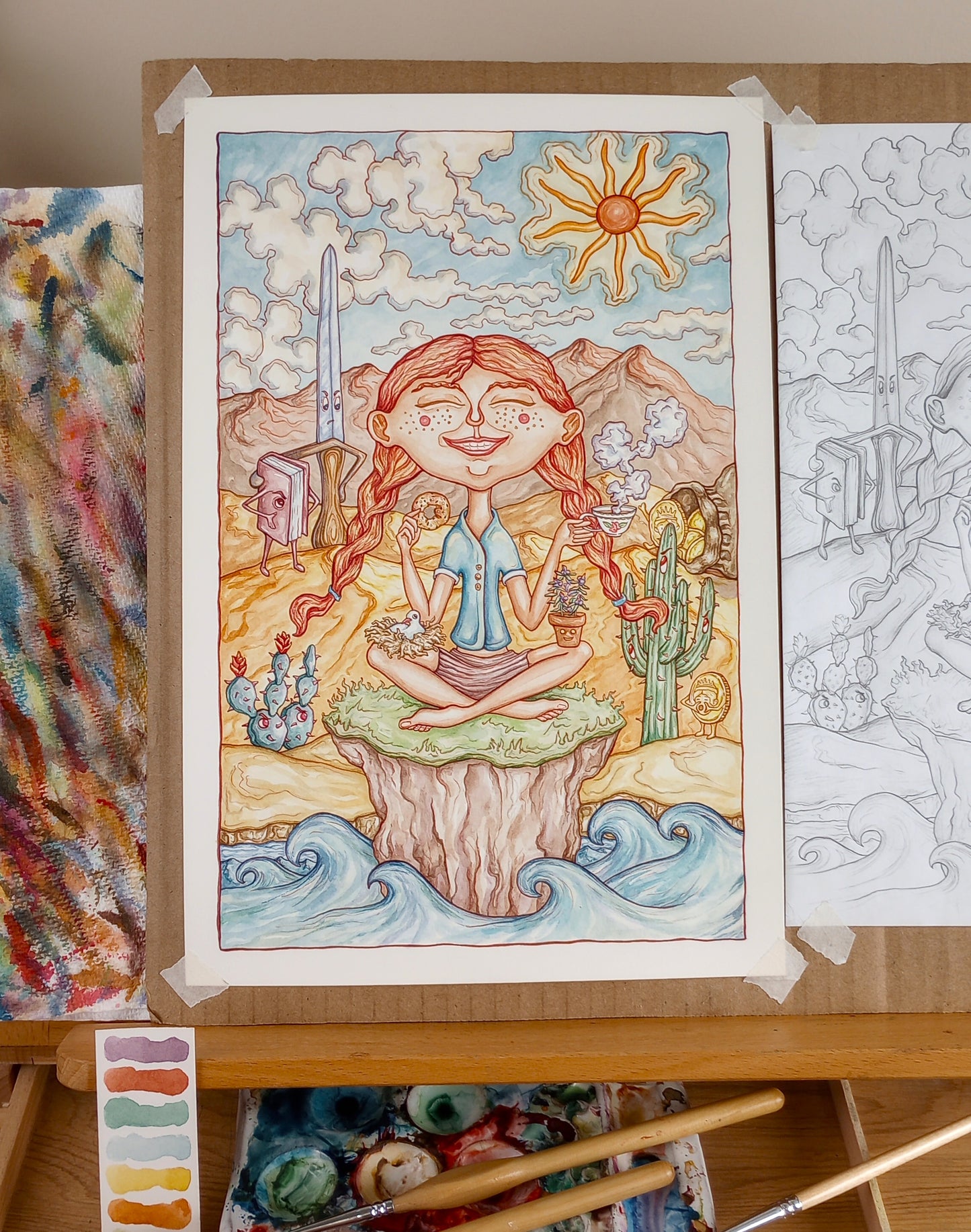 "Know What You Know" Original Watercolor Illustration With Painted Mat