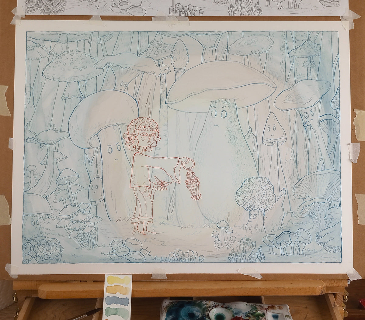 "Be As Brave As You Can" Original Watercolor Illustration With Painted Mat