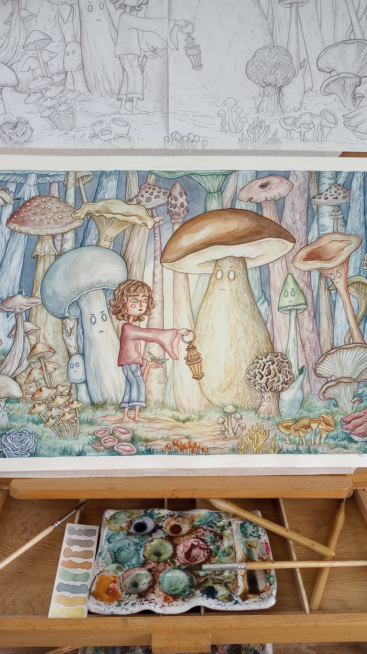 "Be As Brave As You Can" Original Watercolor Illustration With Painted Mat