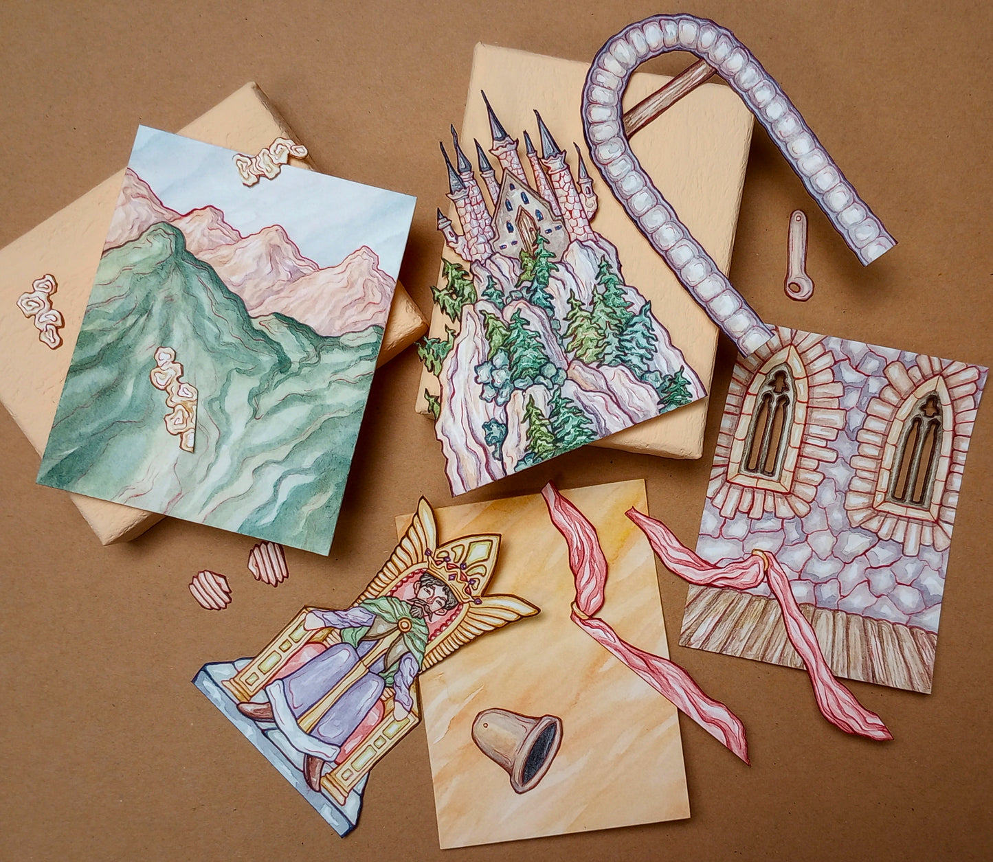 "How Can I Keep From Singing?" — Original Miniature Watercolor Diorama Box with Action