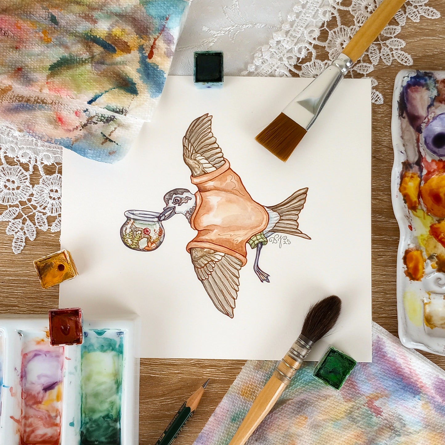 Select From Six Original Watercolor Illustrations for "A Story Where Everyone is Nice..."