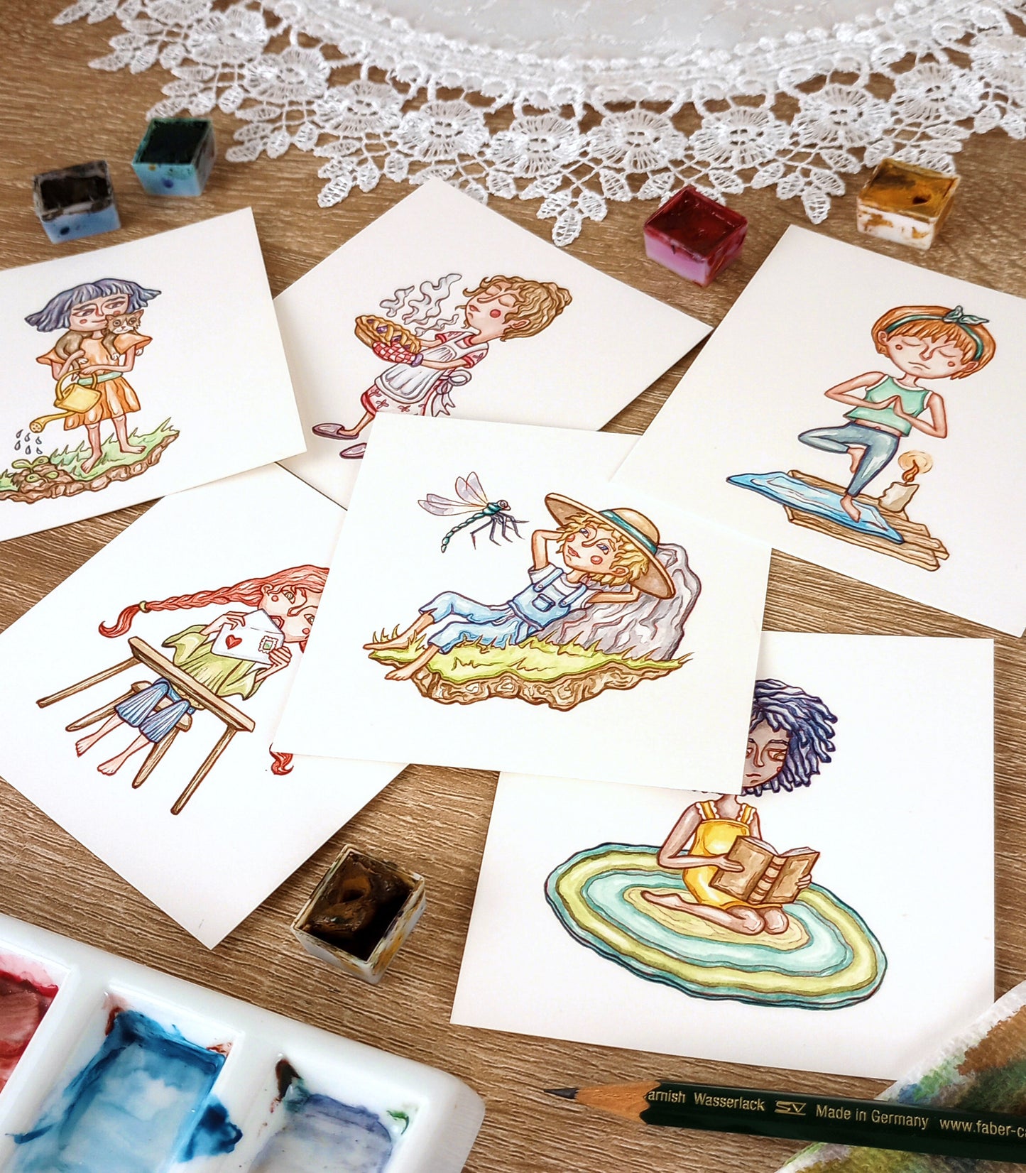 Original Self-Care Dice Illustrations