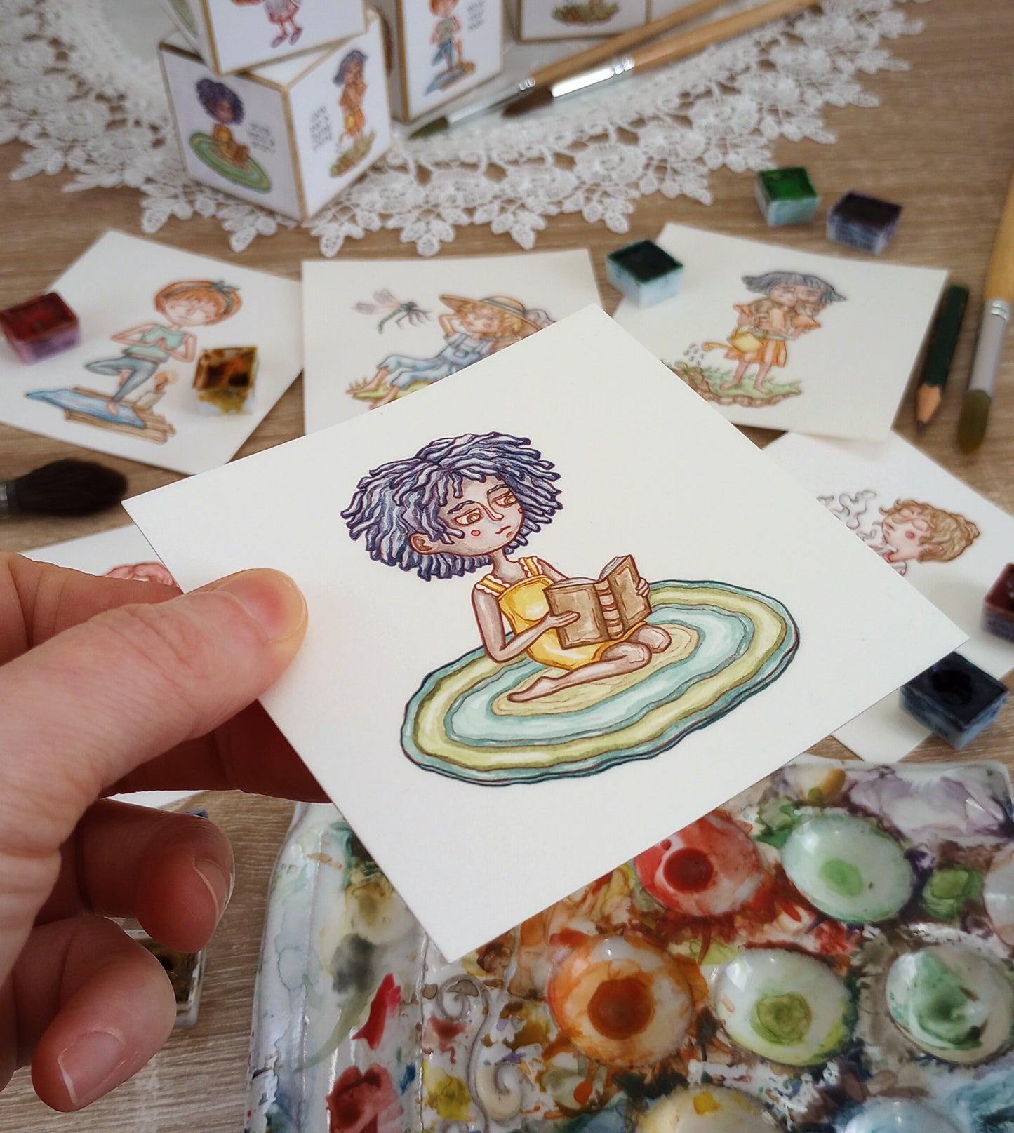 Original Self-Care Dice Illustrations