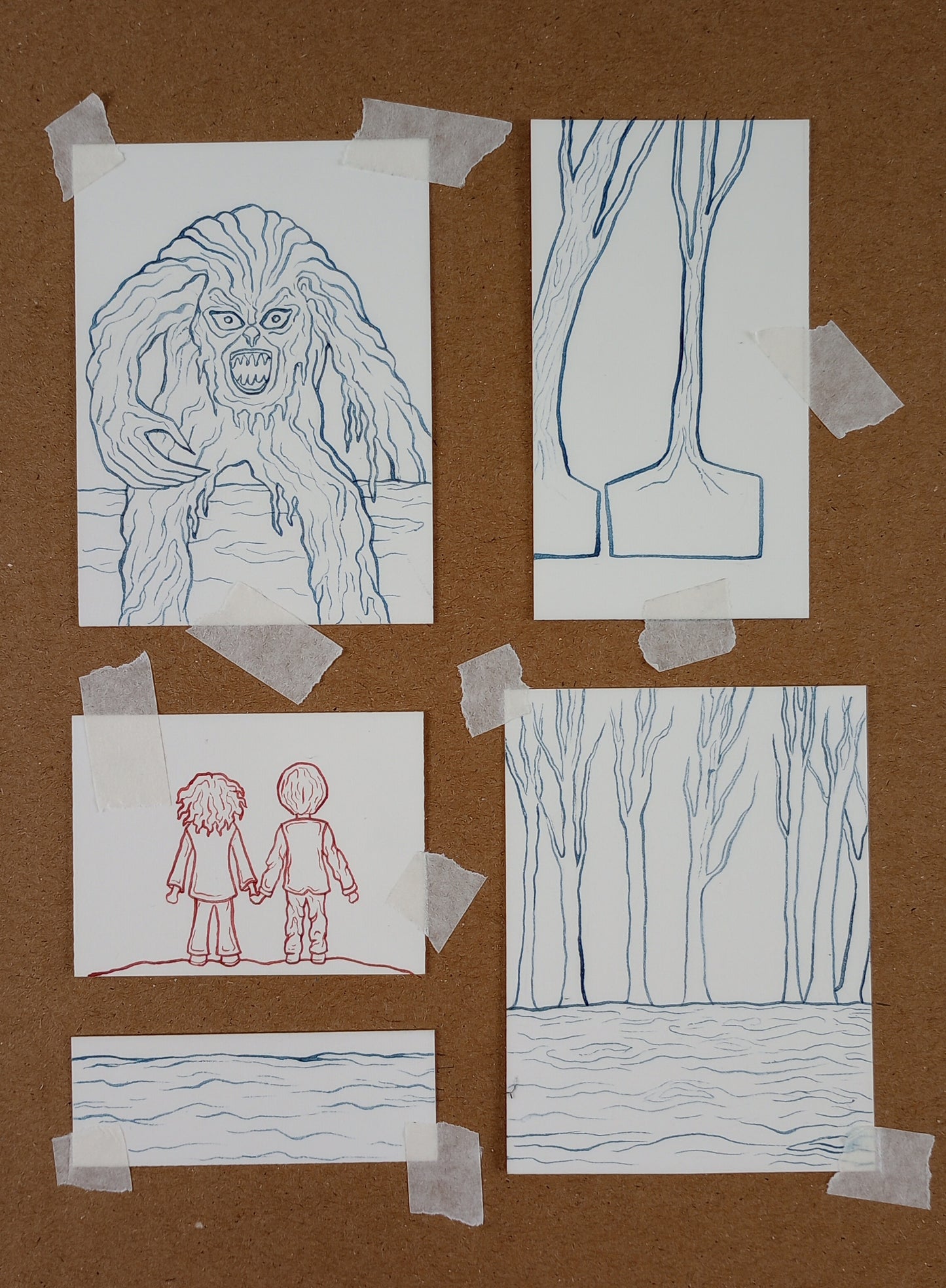 "Who's Afraid of the Bog Monster?" — Original Miniature Watercolor Diorama Box