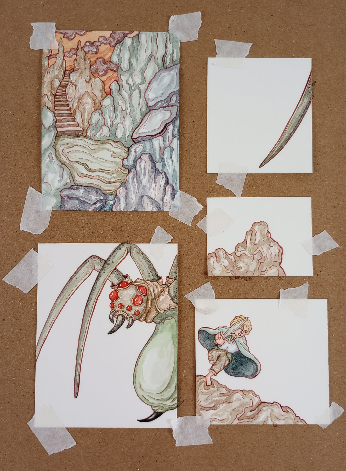 "Samwise The Brave" — Original Miniature Watercolor Diorama Box