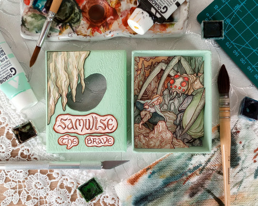"Samwise The Brave" — Original Miniature Watercolor Diorama Box