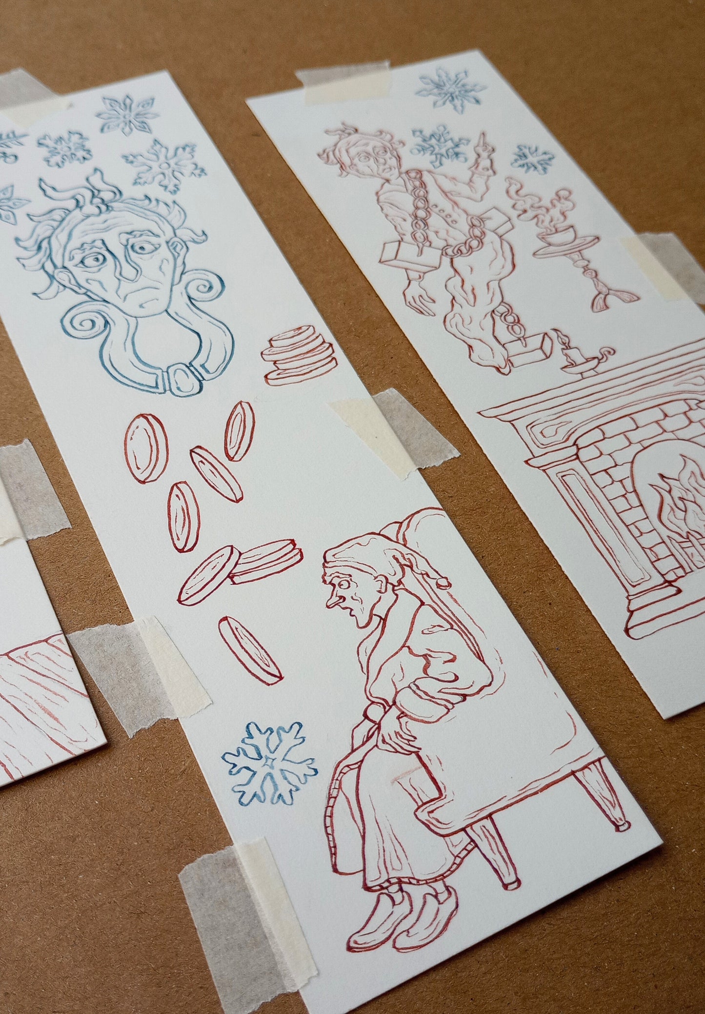 "'Business!' cried the Ghost, wringing its hands again" — Original Miniature Watercolor Diorama Box inspired by Charles Dickens' "A Christmas Carol"