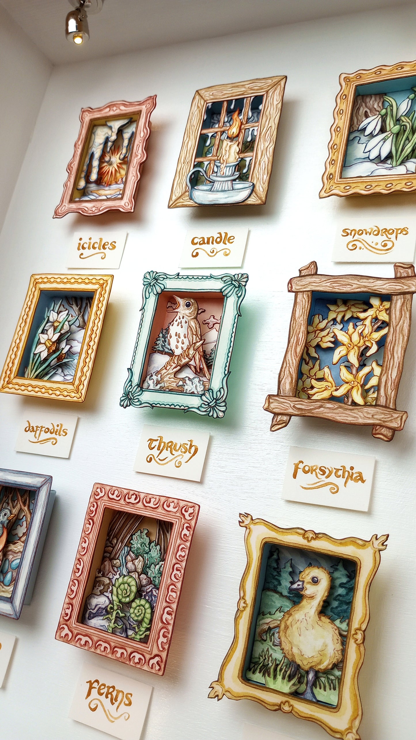 "Melting Icicles" — Now No More The Frost No. 1 — Original 3D Watercolor Matchbox Diorama
