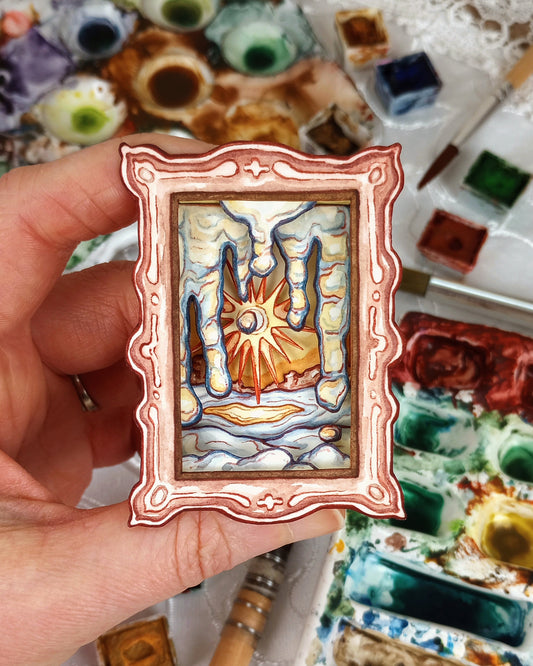 "Melting Icicles" — Now No More The Frost No. 1 — Original 3D Watercolor Matchbox Diorama
