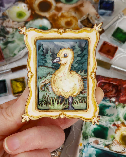 "Gosling" — Now No More The Frost No. 9 — Original 3D Watercolor Matchbox Diorama