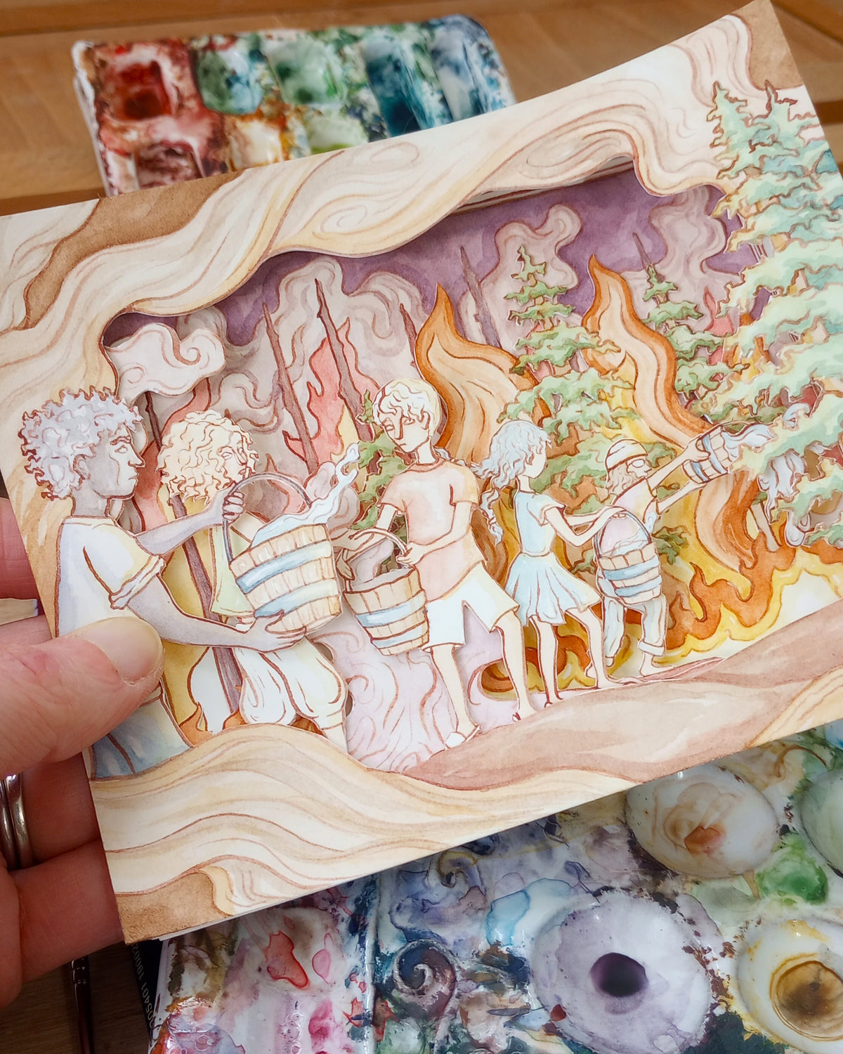 "Ordinary People" (LIMITED EDITION 2D fine art print featuring scans of a 3D tunnel book)