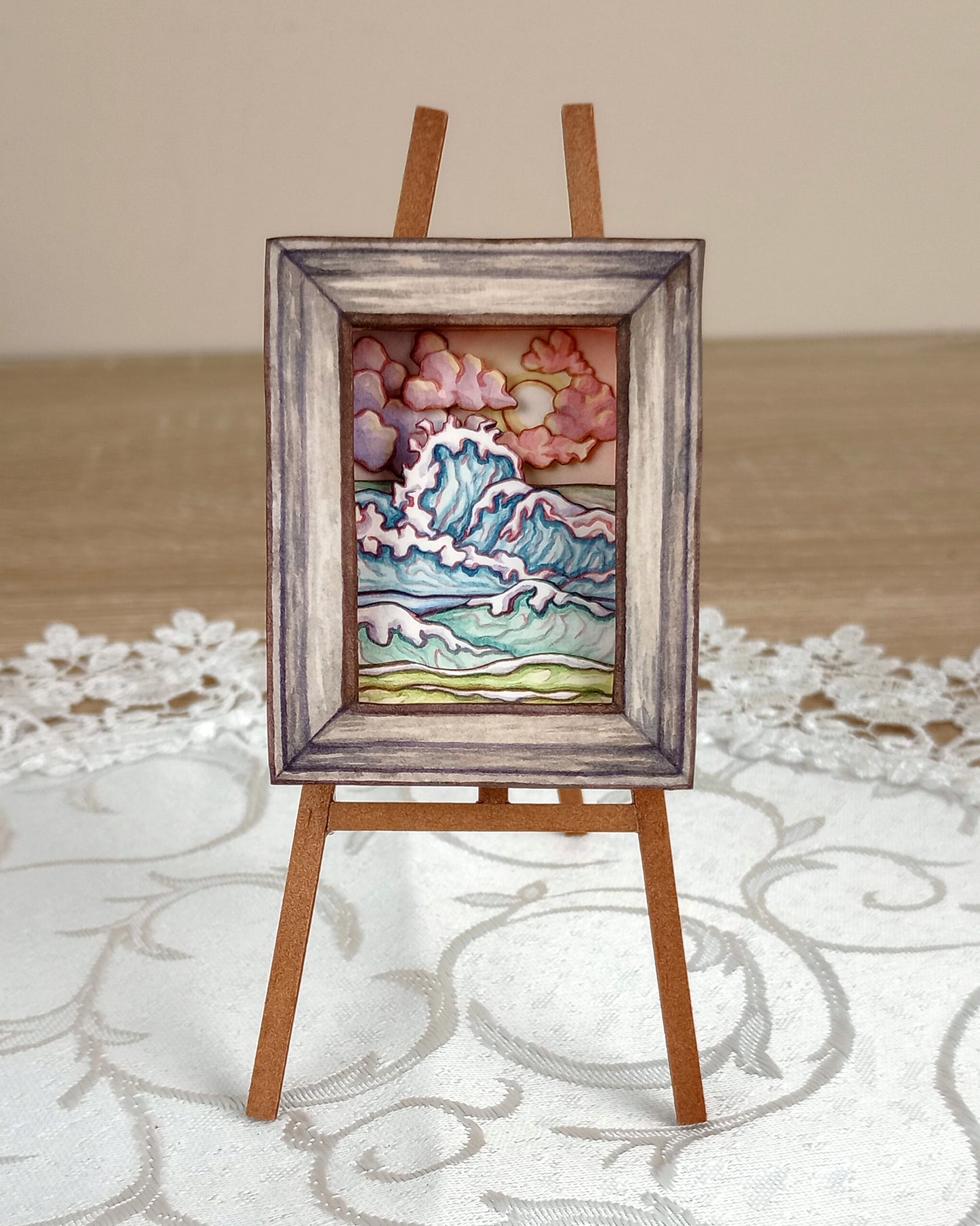 "Aye, Calypso!" — Original Oceanic 3D Watercolor Matchbox Diorama