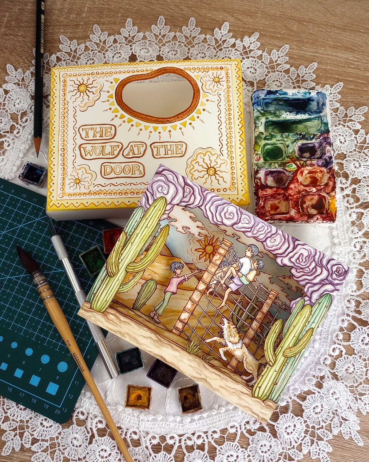 "The Wolf at the Door" (LIMITED EDITION 2D fine art print featuring scans of a 3D tunnel book)