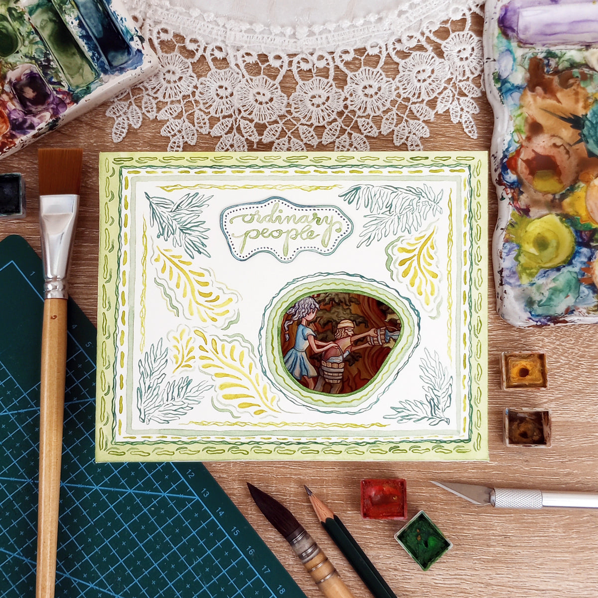 "Ordinary People" (LIMITED EDITION 2D fine art print featuring scans of a 3D tunnel book)