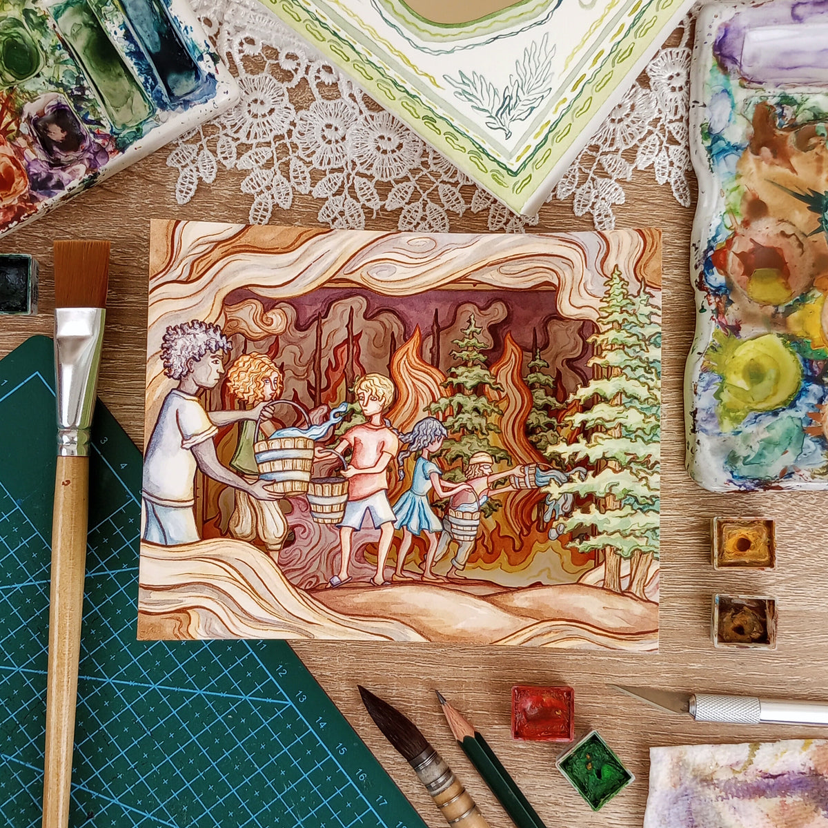 "Ordinary People" (LIMITED EDITION 2D fine art print featuring scans of a 3D tunnel book)