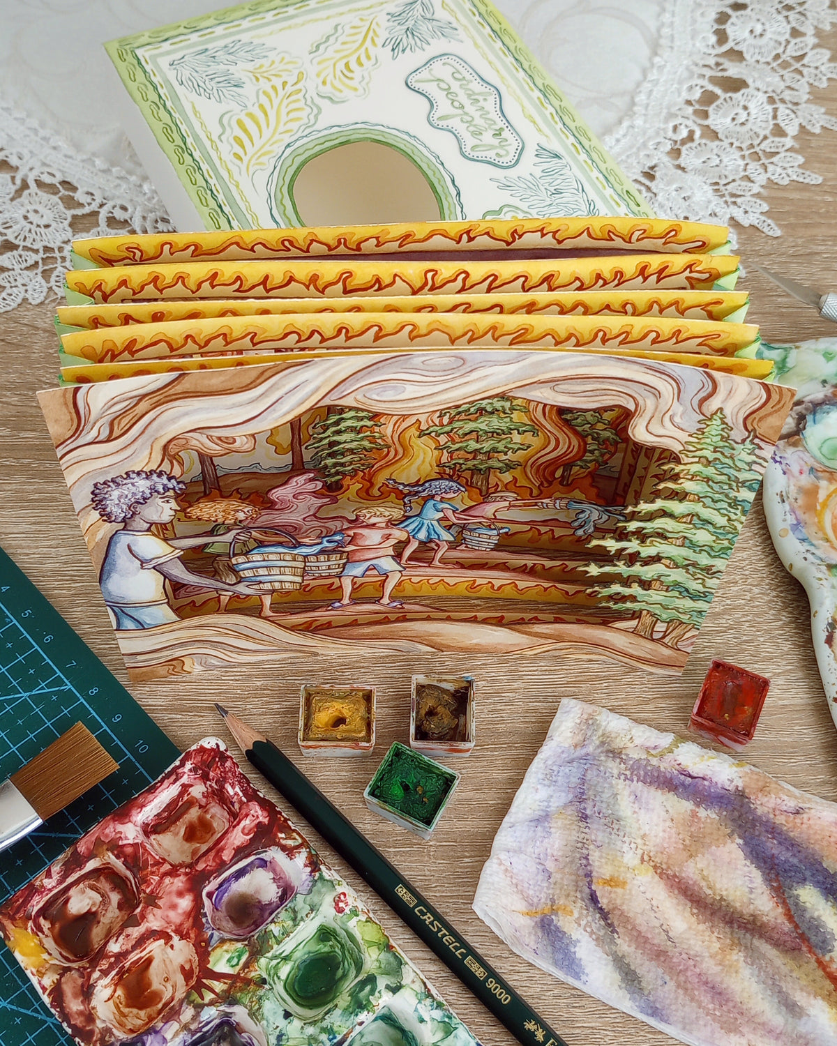 "Ordinary People" (LIMITED EDITION 2D fine art print featuring scans of a 3D tunnel book)