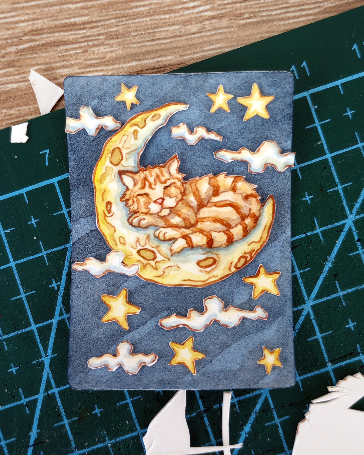 "Hank in the Dream World No. 1" — Original 3D Watercolor Matchbox Diorama