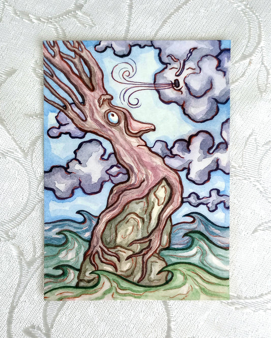 Hanging Tight (Original Watercolor ACEO)