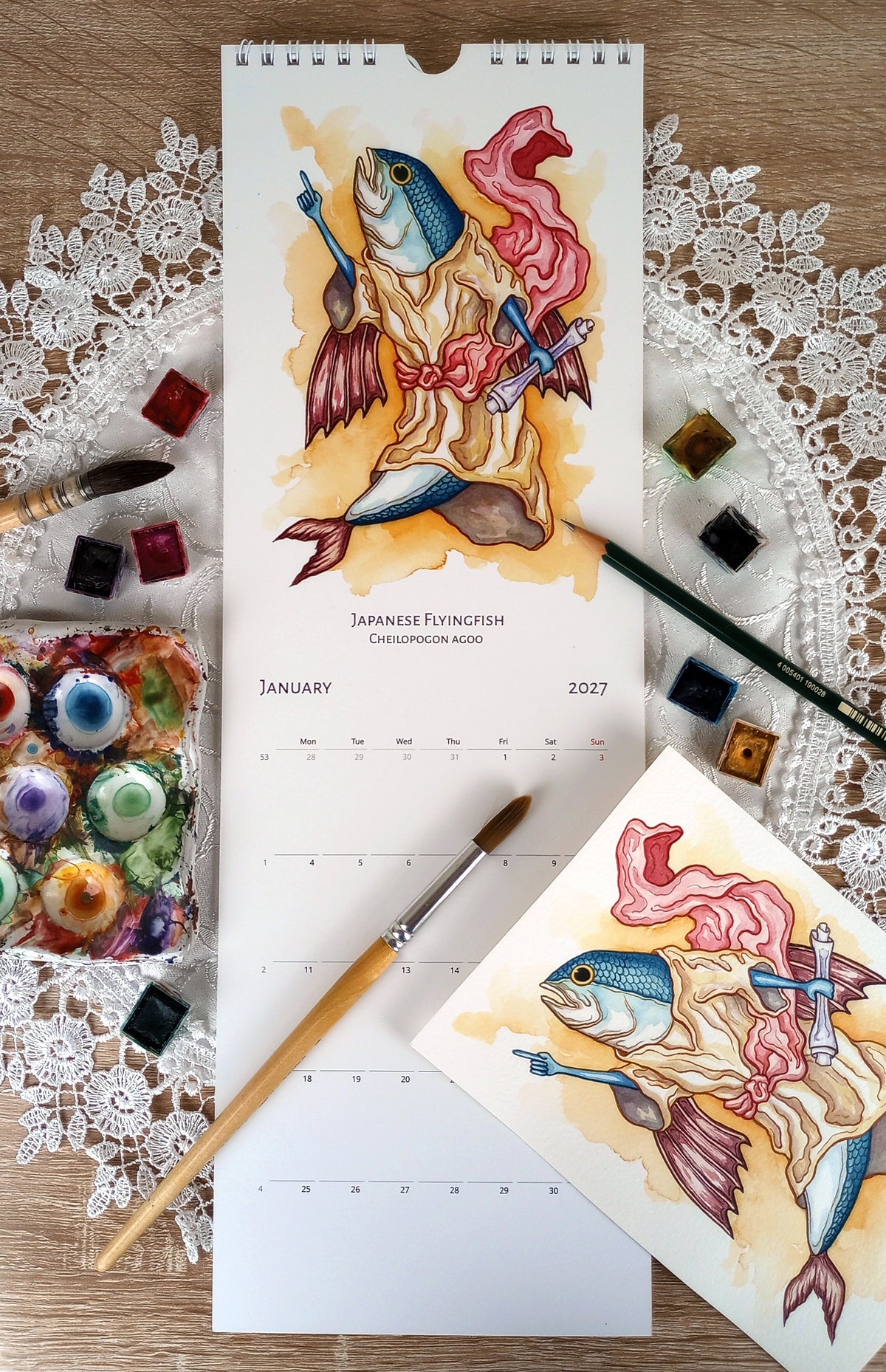 "Japanese Fishes" 2027 Wall Calendar